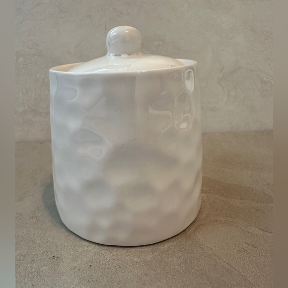 Other - Housewares White Embossed Sugar Bowl 3.5" with Lid